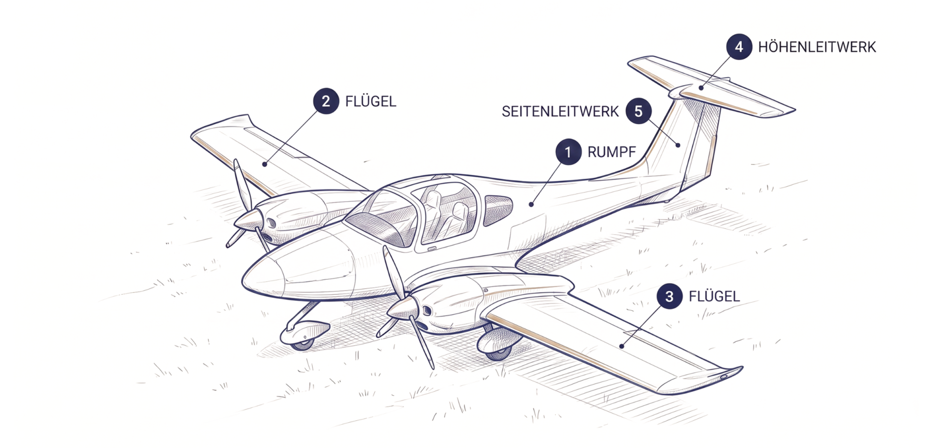 Technische Übersicht der Jaxida Cover für Cockpit, Tragflächen und Leitwerk eines Flugzeugs