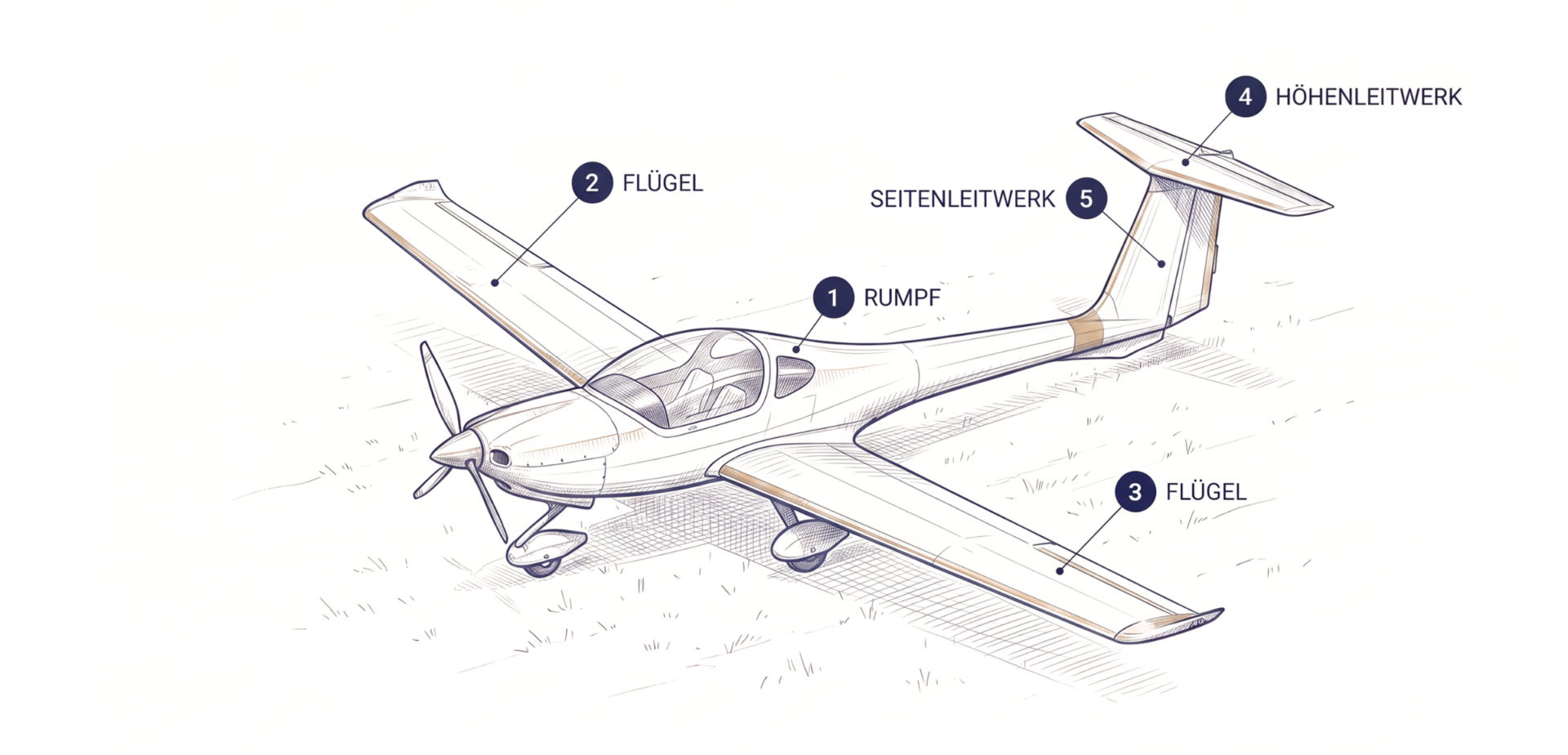 Technische Zeichnung eines Flugzeugs mit Positionen für maßgeschneiderte Jaxida Schutzbezüge